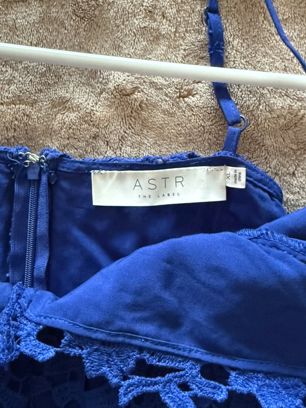 Astr Royal Blue Lace Spaghetti Strap Midi Dress - Picture 3 of 3